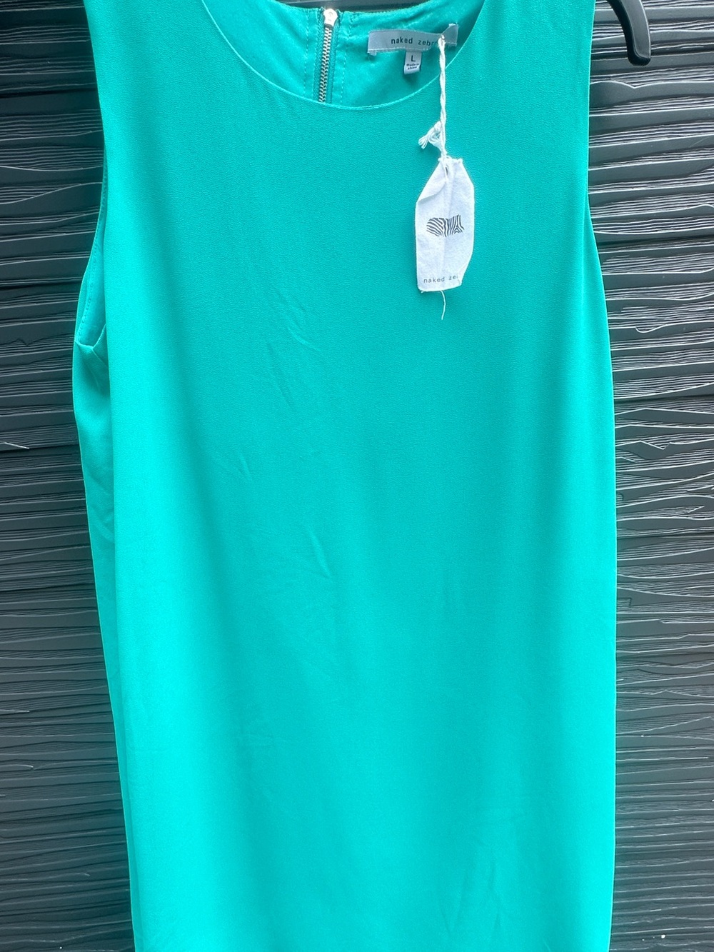 Naked Zebra Teal Sleeveless Shift Dress